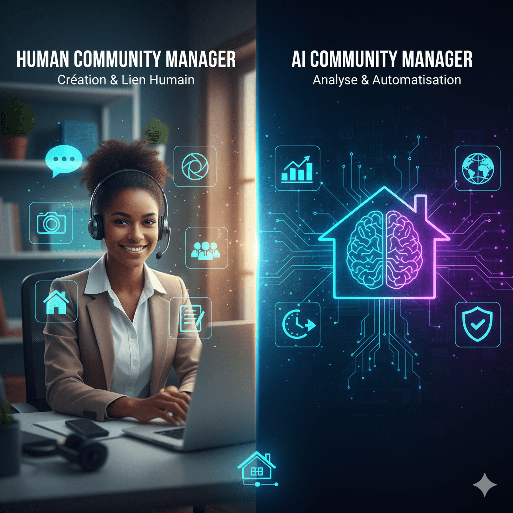 Immobilier: Community Manager vs IA Community Manager.